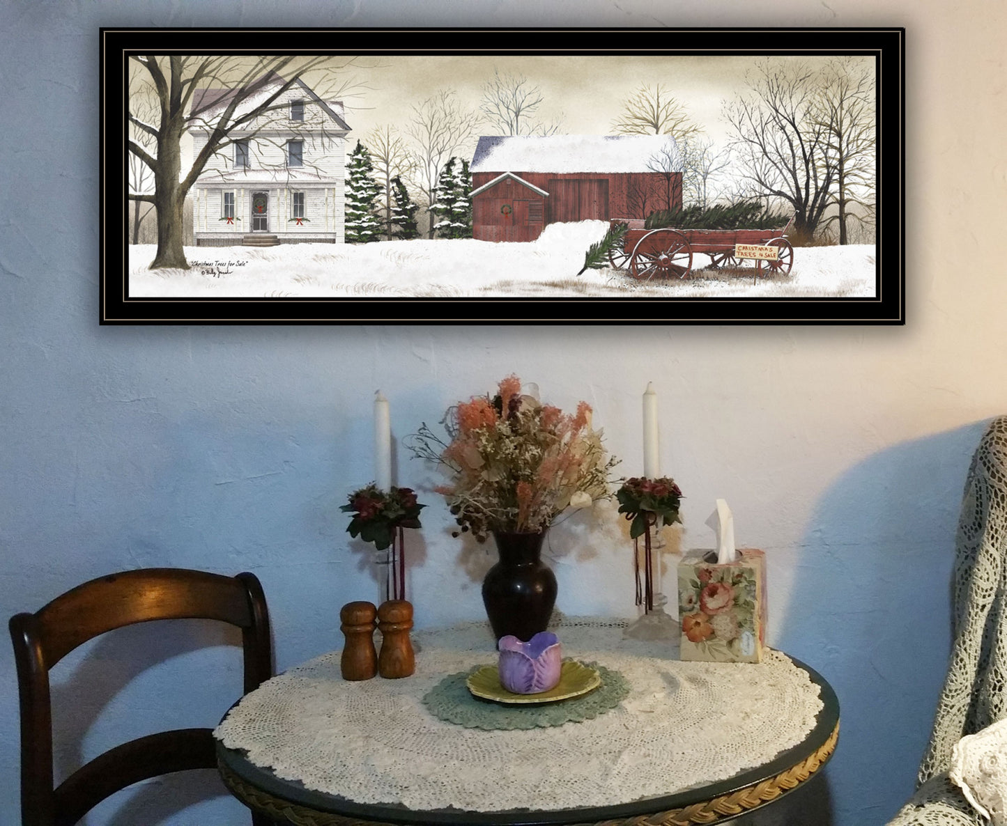 Christmas Trees for Sale Black Grooved Frame Wall Art-3