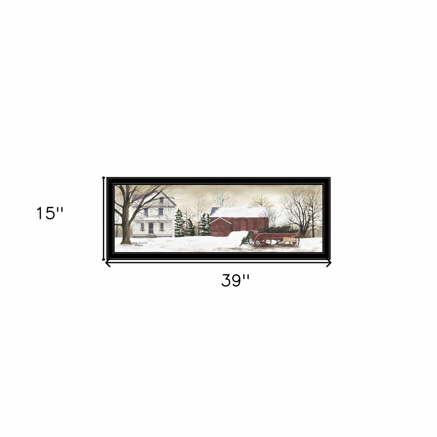 Christmas Trees for Sale Black Grooved Frame Wall Art-4