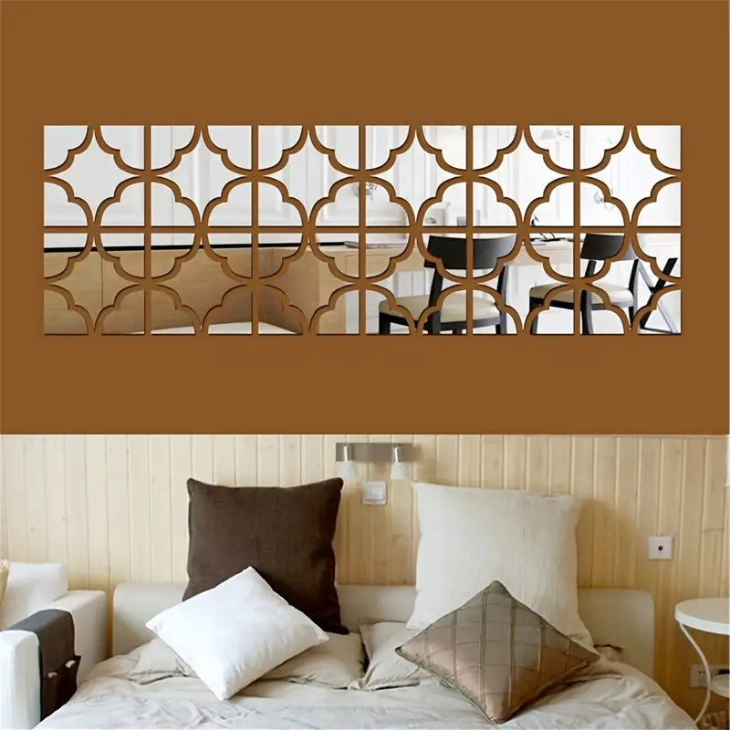 4pcs Shatterproof Acrylic Mirror Decorative Stickers