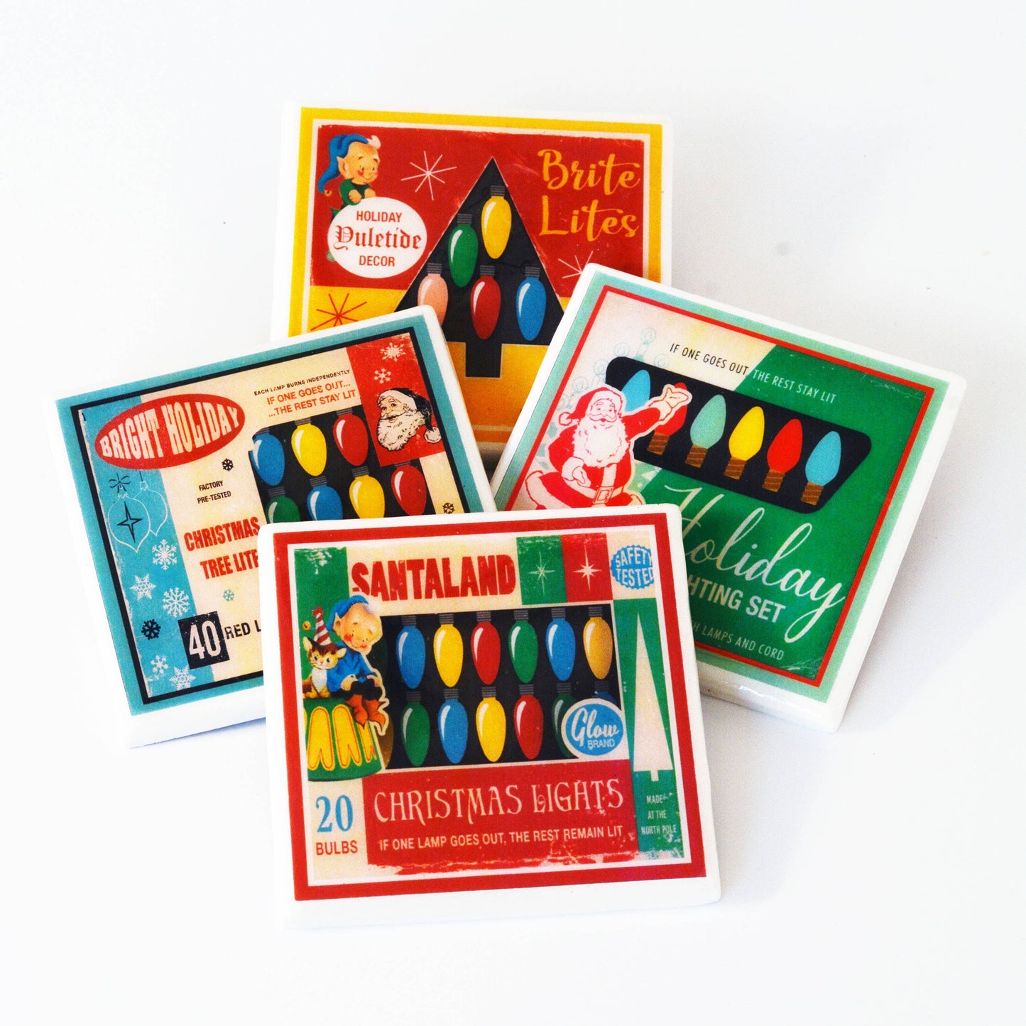 Christmas Lights Vintage Christmas Coaster Set-0