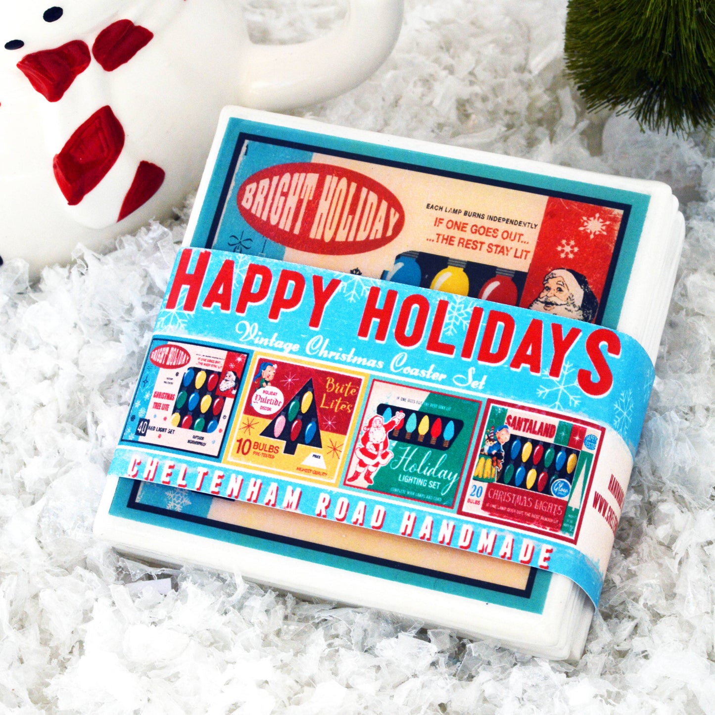 Christmas Lights Vintage Christmas Coaster Set-1