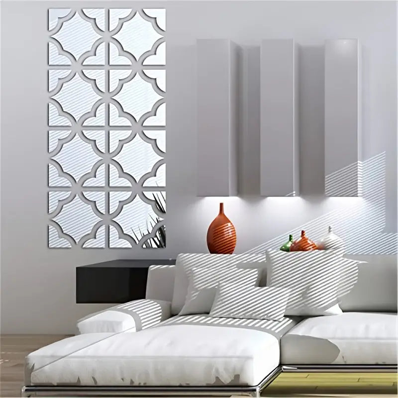 4pcs Shatterproof Acrylic Mirror Decorative Stickers