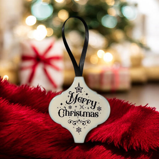 Arabesque Christmas Ornament - Merry Christmas (Stars)-0