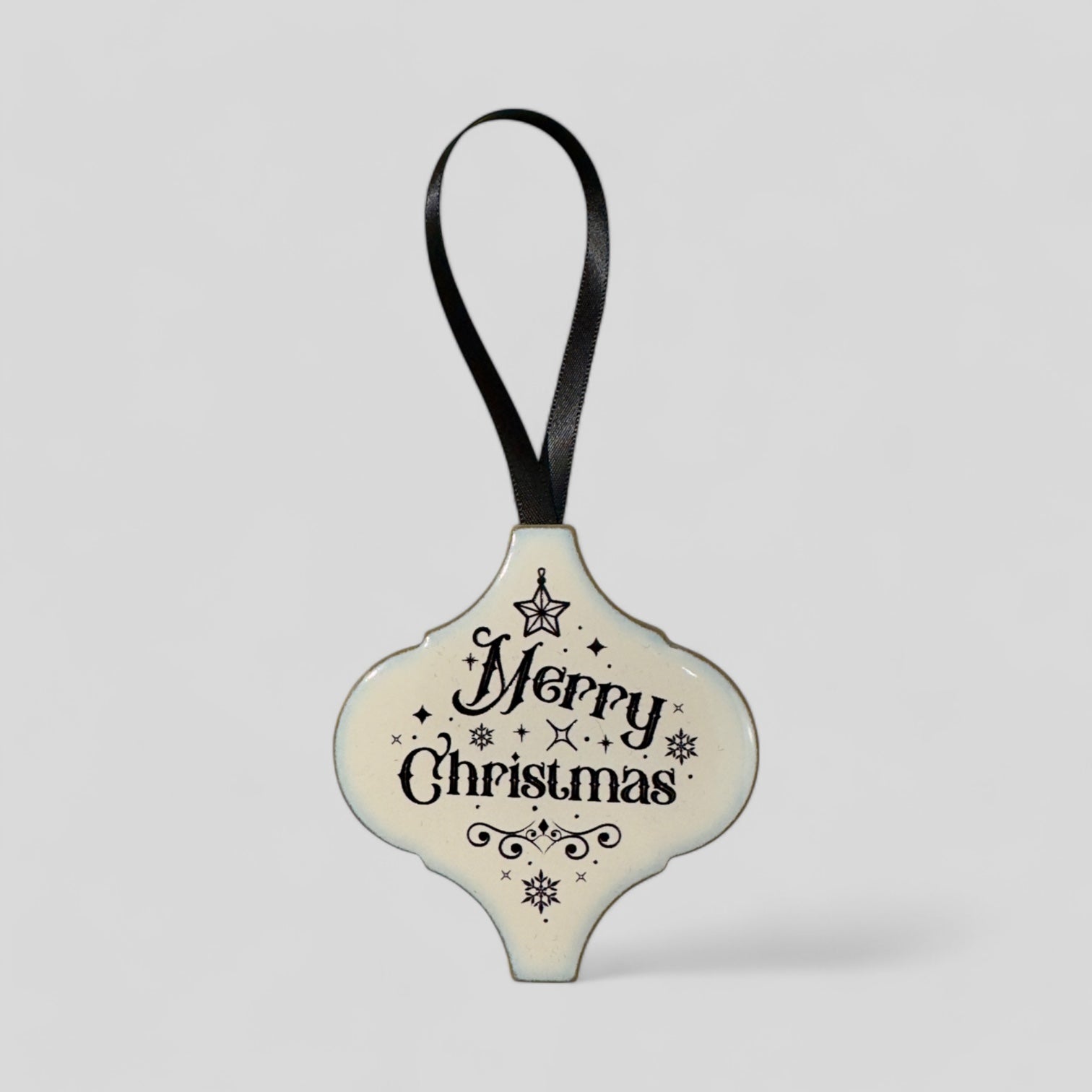 Arabesque Christmas Ornament - Merry Christmas (Stars)-1