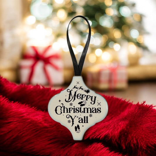 Arabesque Christmas Ornament - Merry Christmas Y'all-0