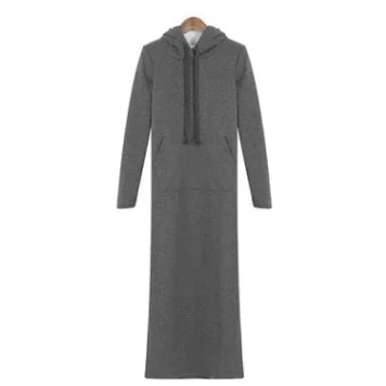 Women's Long Sleeve Hoodie Dress - Autumn Winter Style